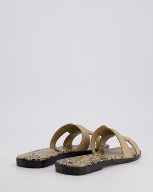 Hermès Beige Argile Oran Swift Sandals Size EU 37.5