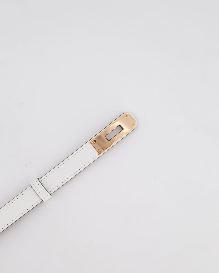 Hermès Kelly 18 Belt in Blanc Leather with Rose Gold Hardware RRP £990