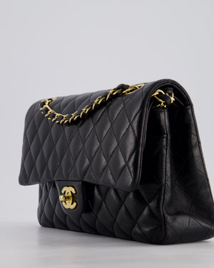 *FIRE PRICE* Chanel Black Classic Medium Double Flap Bag in Lambskin Leather with Gold Hardware