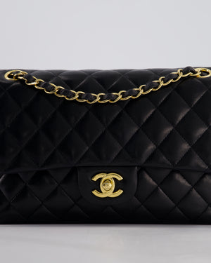 *FIRE PRICE* Chanel Black Classic Medium Double Flap Bag in Lambskin Leather with Gold Hardware
