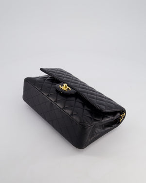 *FIRE PRICE* Chanel Black Classic Medium Double Flap Bag in Lambskin Leather with Gold Hardware