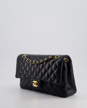 *FIRE PRICE* Chanel Black Classic Medium Double Flap Bag in Lambskin Leather with Gold Hardware