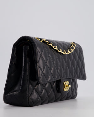 *FIRE PRICE* Chanel Black Classic Medium Double Flap Bag in Lambskin Leather with Gold Hardware