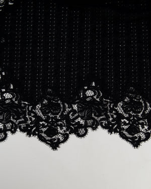 Ermanno Scervino Black Cotton Long Shawl with Sparkly Lace Detail
