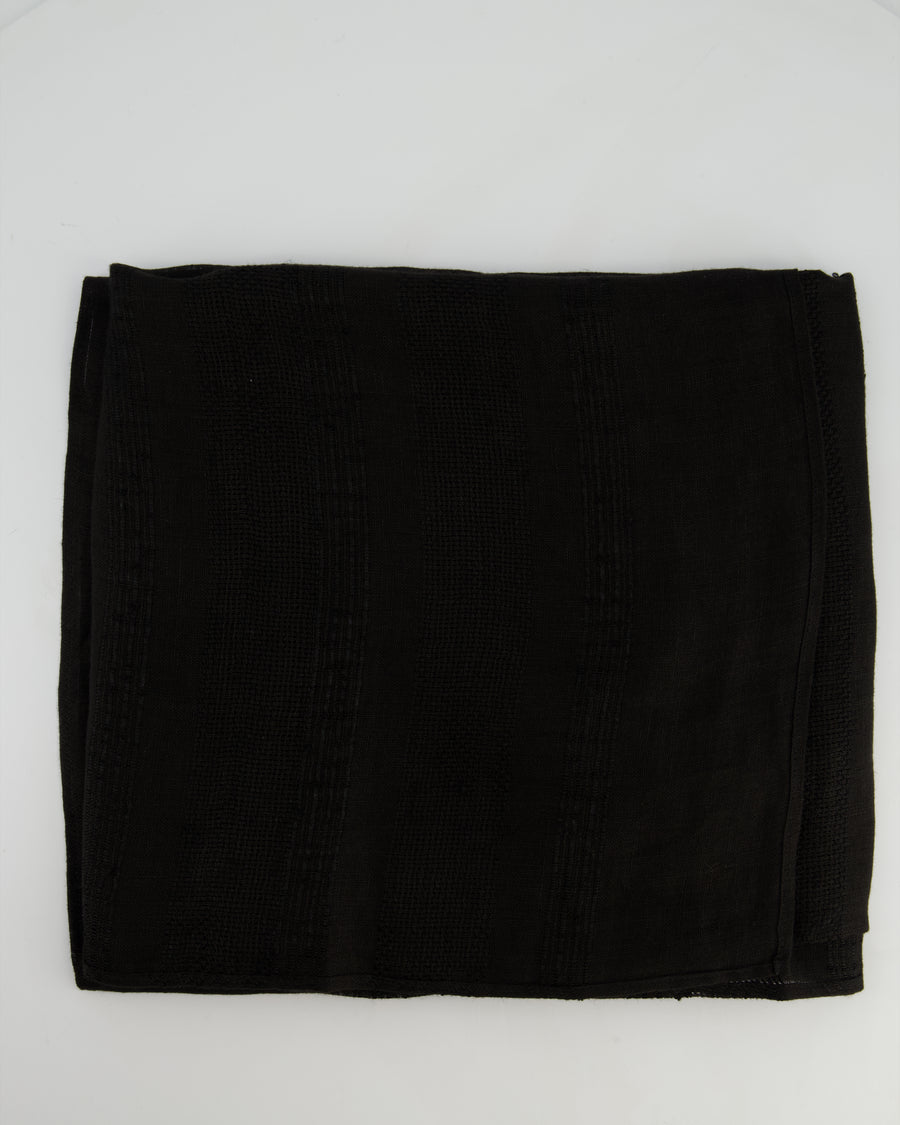 Ermanno Scervino Life Black Linen Long Shawl