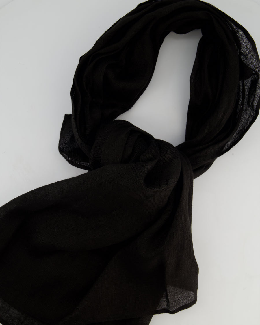 Ermanno Scervino Life Black Linen Long Shawl