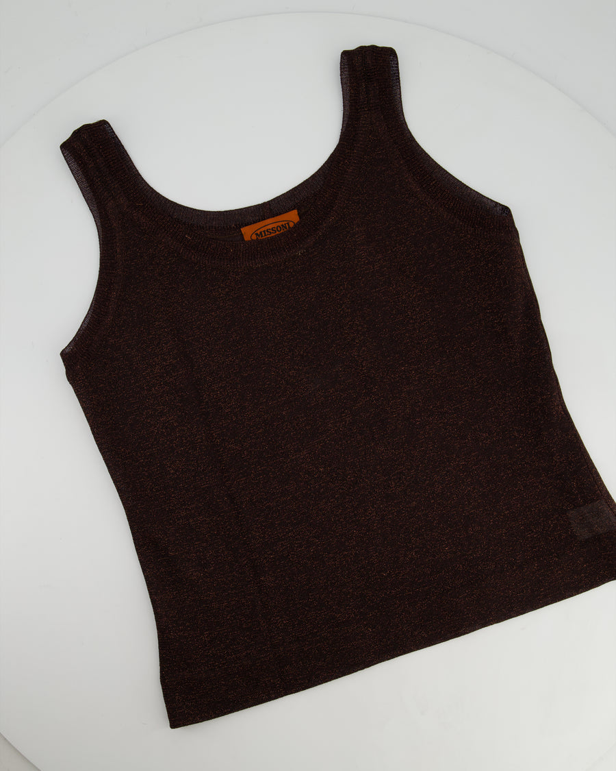 Missoni Metallic Brown Sleeveless Top Size IT 38/40 (UK 6/8)