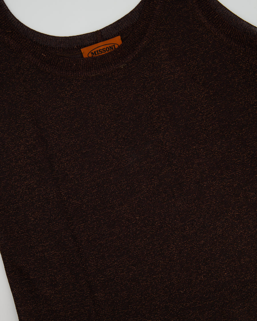 Missoni Metallic Brown Sleeveless Top Size IT 38/40 (UK 6/8)