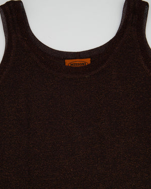 Missoni Metallic Brown Sleeveless Top Size IT 38/40 (UK 6/8)