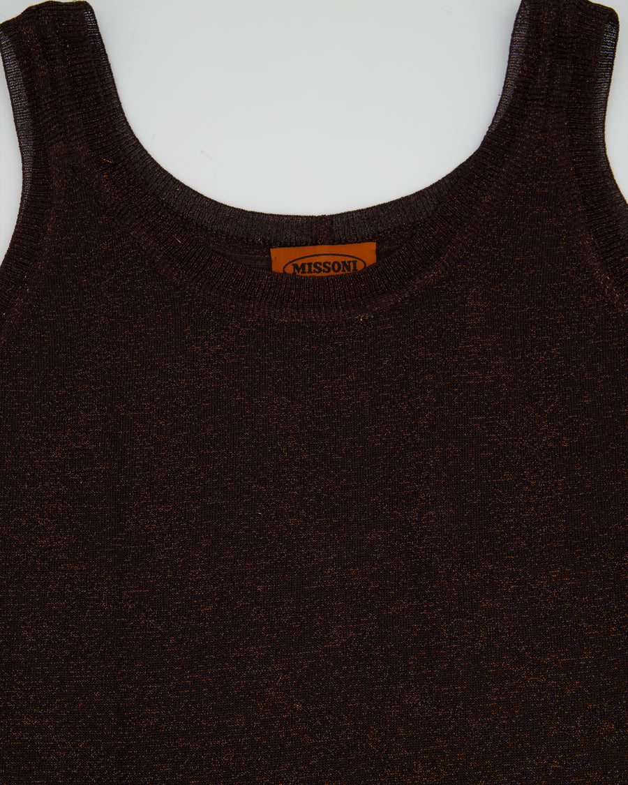 Missoni Metallic Brown Sleeveless Top Size IT 38/40 (UK 6/8)