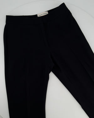 Alexander McQueen Black Tailored Blazer Jacket and Matching Trousers Set with Metallic Embroidery Detail Size IT 36 (UK 4)