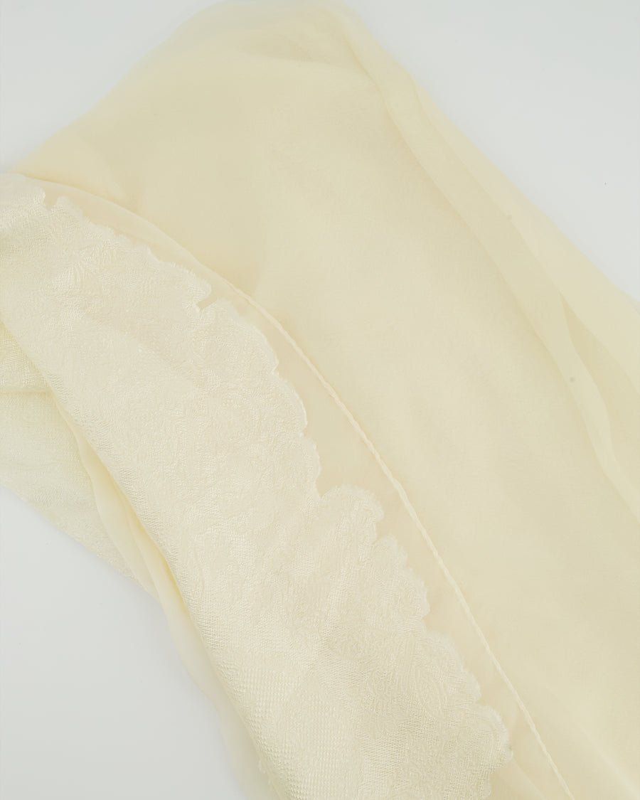 Etro Cream Ivory Floral Veil with Embroidery Details