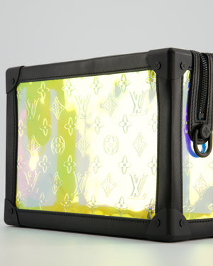 Louis Vuitton Iridescent Monogram & Matt Black Leather Mini Soft Trunk Bag In with Black Hardware