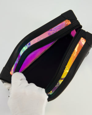 Louis Vuitton Iridescent Monogram & Matt Black Leather Mini Soft Trunk Bag In with Black Hardware