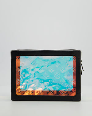 Louis Vuitton Iridescent Monogram & Matt Black Leather Mini Soft Trunk Bag In with Black Hardware