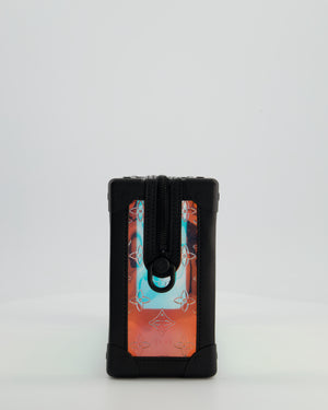 Louis Vuitton Iridescent Monogram & Matt Black Leather Mini Soft Trunk Bag In with Black Hardware