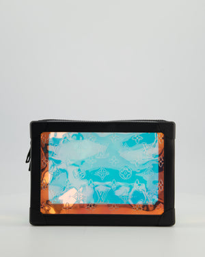Louis Vuitton Iridescent Monogram & Matt Black Leather Mini Soft Trunk Bag In with Black Hardware