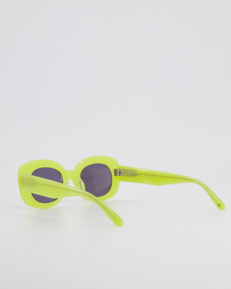 Jimmy Fairly Lime Yellow Round Sunglasses