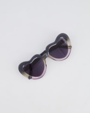 Jimmy Fairly Grey and Pink Gradient Heart-Shaped Sunglasses