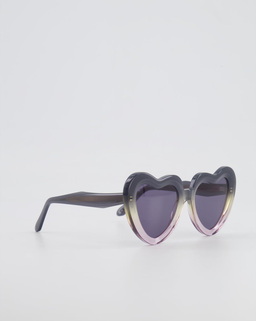 Jimmy Fairly Grey and Pink Gradient Heart-Shaped Sunglasses
