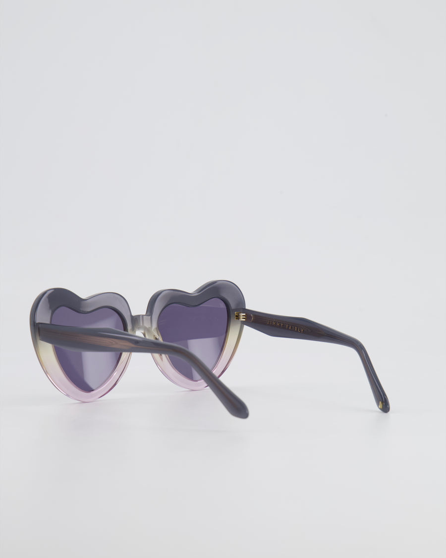 Jimmy Fairly Grey and Pink Gradient Heart-Shaped Sunglasses