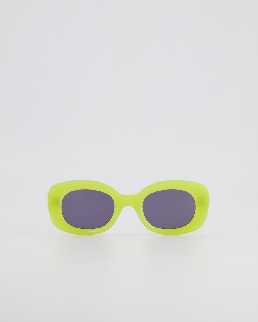 Jimmy Fairly Lime Yellow Round Sunglasses