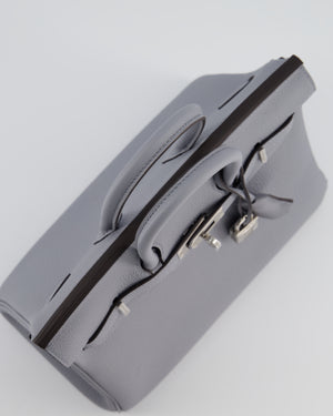 *RARE* Hermès Birkin 25 Retourne Bag in Gris Pantin Togo Leather with Palladium Hardware