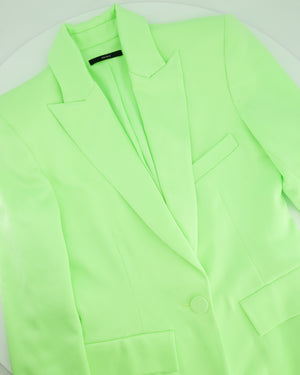Alex Perry Neon Green Blazer and Tailored Wide Leg Trousers Set Size UK 8