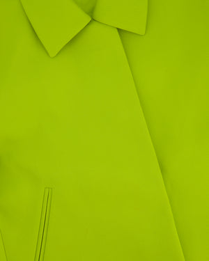 Gucci Lime Green Wool Shorts & Jacket Set With Silver Logo Detail Size IT 38/40 (UK 6/8)