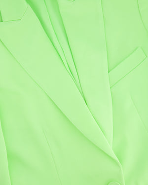 Alex Perry Neon Green Blazer and Tailored Wide Leg Trousers Set Size UK 8