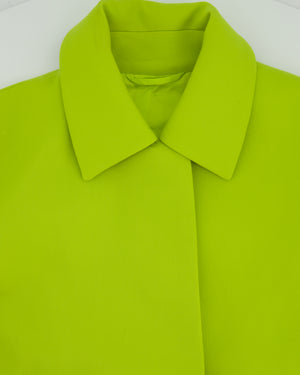 Gucci Lime Green Wool Shorts & Jacket Set With Silver Logo Detail Size IT 38/40 (UK 6/8)