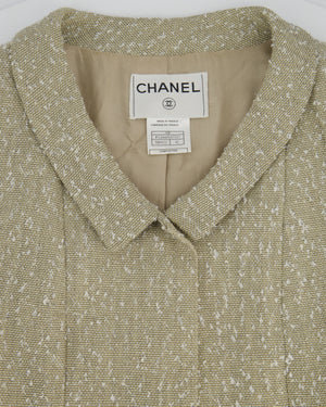 Chanel 99P Cream with Silver Thread Tweed Jacket Size FR 42 (UK 14)