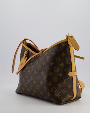 *BRAND NEW* Louis Vuitton Brown CarryAll PM Bag in Monogram Coated Canvas, Vacchetta Leather and Gold Hardware