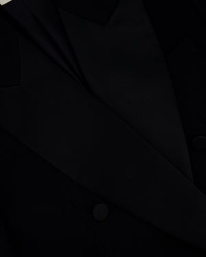 Saint Laurent Black Blazer with Satin Lapel and Cuff Buttons FR 40 (UK 12)