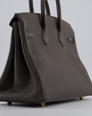 Hermès Birkin 25 Retourne Bag in Gris Etain Togo Leather with Gold Hardware