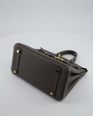 Hermès Birkin 25 Retourne Bag in Gris Etain Togo Leather with Gold Hardware