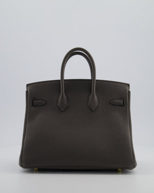 Hermès Birkin 25 Retourne Bag in Gris Etain Togo Leather with Gold Hardware