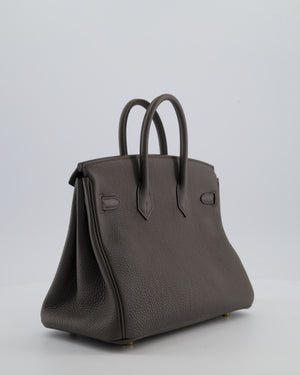 Hermès Birkin 25 Retourne Bag in Gris Etain Togo Leather with Gold Hardware