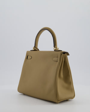 Hermès Kelly 25 Retourne Bag in Poussiere Swift Leather with Permabrass Hardware
