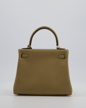 Hermès Kelly 25 Retourne Bag in Poussiere Swift Leather with Permabrass Hardware