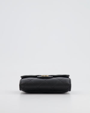 Chanel Black Coin Holder in Lambskin Leather with Champagne Gold CC Logo