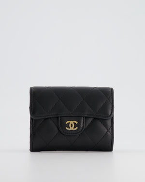 Chanel Black Coin Holder in Lambskin Leather with Champagne Gold CC Logo