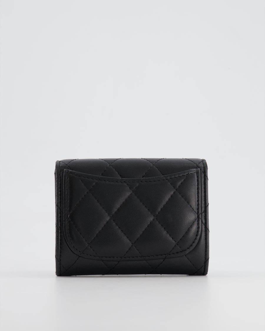 Chanel Black Coin Holder in Lambskin Leather with Champagne Gold CC Logo