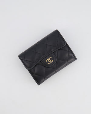 Chanel Black Coin Holder in Lambskin Leather with Champagne Gold CC Logo