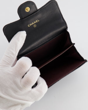 Chanel Black Coin Holder in Lambskin Leather with Champagne Gold CC Logo