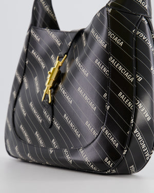 Gucci x Balenciaga Black and White Logo Jackie Large Bag with Gold Hardware RRP £3,090