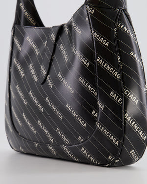 Gucci x Balenciaga Black and White Logo Jackie Large Bag with Gold Hardware RRP £3,090