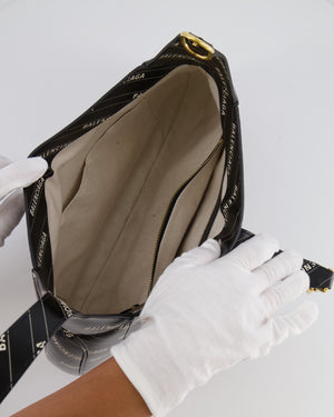 Gucci x Balenciaga Black and White Logo Jackie Large Bag with Gold Hardware RRP £3,090