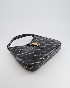 Gucci x Balenciaga Black and White Logo Jackie Large Bag with Gold Hardware RRP £3,090