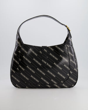 Gucci x Balenciaga Black and White Logo Jackie Large Bag with Gold Hardware RRP £3,090